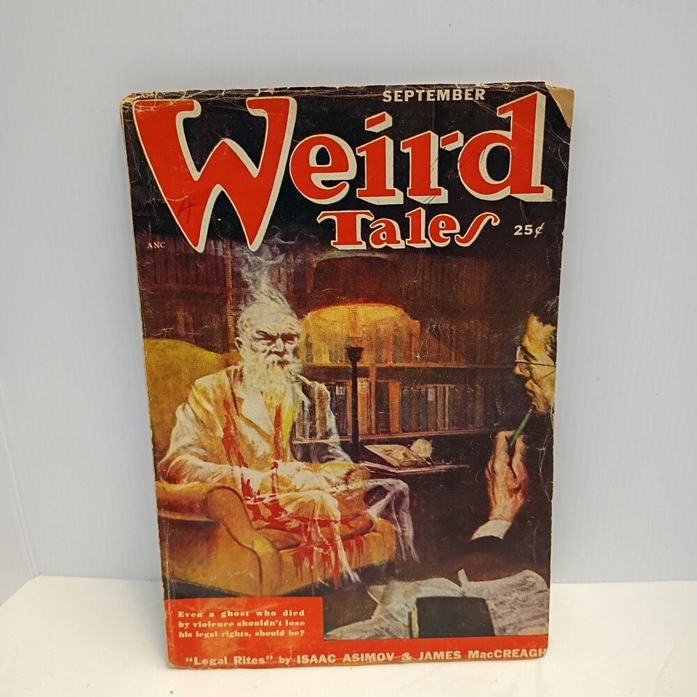 Weird Tales Sept 1950, Bill Wayne cover artist, Isaac Asimov, James MacCreagh